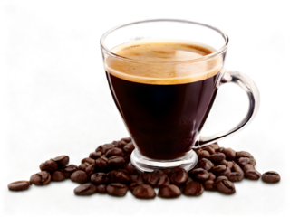 cup of coffee with beans