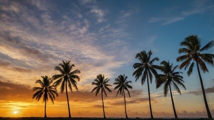 Fototapeta premium Tropical Sunrise Silhouette