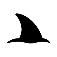 Fototapeta premium shark fin black silhouette isolated vector illustration 