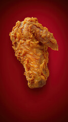 Realistic Crispy Chicken Wing National Chicken Month Poster
