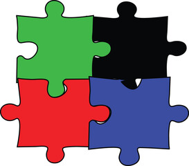 Obraz premium Puzzle game Simple illustration of puzzle vector icon for web design isolated 