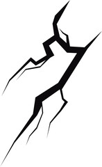 A stark graphic with a network of dark cracks against a solid black backdrop, creating a sense of fragmentation and dramatic tension.