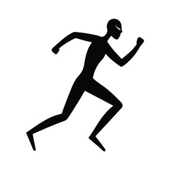 side running figure minimal detail vector art silhouette