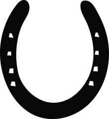 Horseshoe silhouette on white background