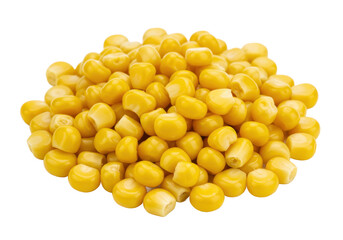 Fototapeta premium A close up shot of a pile of canned yellow sweet corn kernels