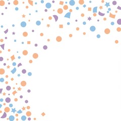 Pastel Confetti Shapes on White Background