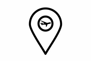 map pointer with pin of  Airport , map pointer icons of Airport , Airport of map pointer, 