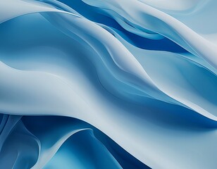 Obraz premium a smooth, flowing abstract composition of cool blues and whites creates a sense of ethereal movement and depth.