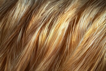 Close-up view of a multitude of golden-toned hairs.