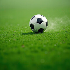 Fototapeta premium soccer ball on green grass