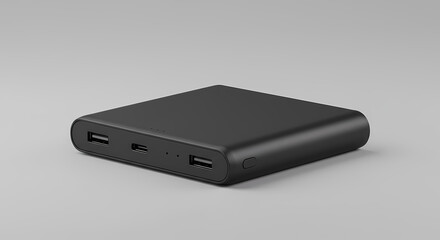 Sleek Black Power Bank - Portable Mobile Charging Device