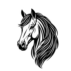 Horse head. silhouette for calendar for 2026 year of the horse. vector illustration isolated on white background