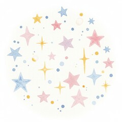 Pastel Watercolor Stars Background Design