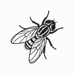 flying housefly vector icon