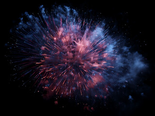 Colorful Fireworks Lighting Up Night Sky Celebration