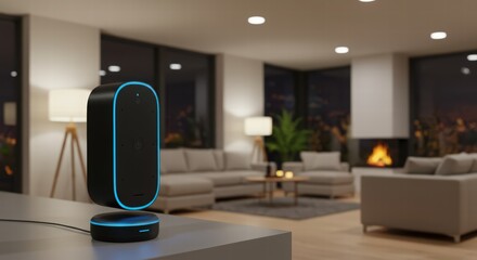 Smart Home Device in Modern Living Room