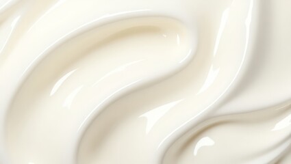 Silky white yogurt texture — ready-to-use organic background for cosmetics and wellness themes
