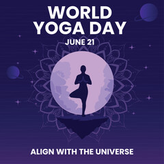 
Surreal World yoga day social media post