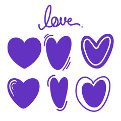 Purple Love Shape Ilustration