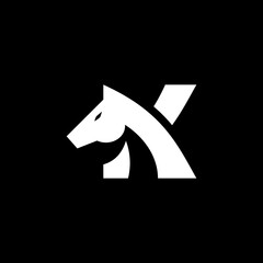 letter K horse logo