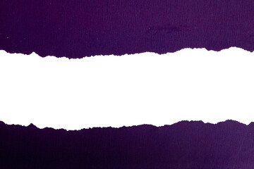 Horizontal torn paper strip with transparent background
