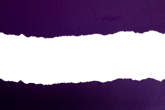 Horizontal torn paper strip with transparent background
