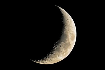 Naklejka premium Lunar Phase Shining in Black Sky