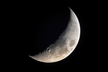 Naklejka premium Celestial Waxing Moon Against Dark Cosmos