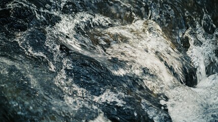 Obraz premium Detailed close up photograph of swirling water current and rocks