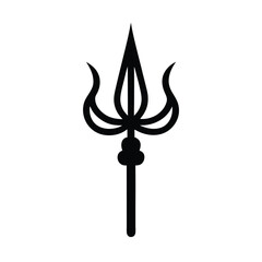 simple minimal trishul line art vector silhouette 