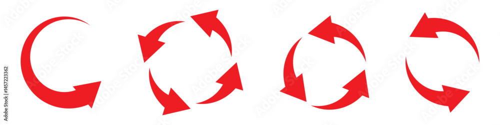 Poster circle arrow icon set. circular arrow icon, refresh, reload, rotation. green recycle vector icon sym
