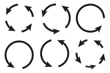 circle arrow icon set. circular arrow icon, refresh, reload arrow icon symbol sign, vector illustration