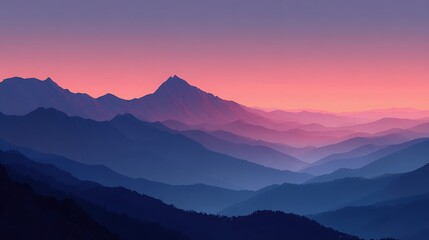 Obraz premium Mountain range under a colorful sky