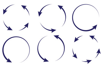 circle arrow icon set. circular arrow icon, refresh, reload arrow icon symbol sign, vector illustration