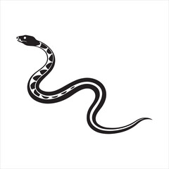 garter snake silhouette black Vector
