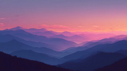 Obraz premium Mountains painted in the sunset colors