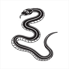 garter snake silhouette black Vector
