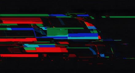 Distorted glitch lines with RGB shifts