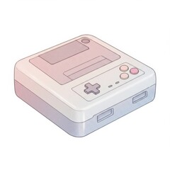 Fototapeta premium Pastel Pink and White Retro Video Game Console