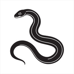 garter snake silhouette black Vector