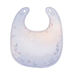Pastel Floral Baby Bib Watercolor Illustration