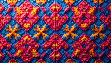 Repeating geometric shapes forming a textile design , elegant, texture, illustration