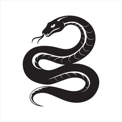 Fototapeta premium garter snake silhouette black Vector