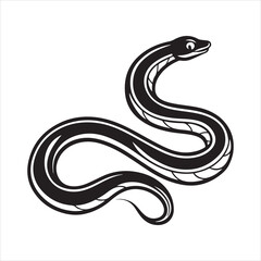 Fototapeta premium garter snake silhouette black Vector