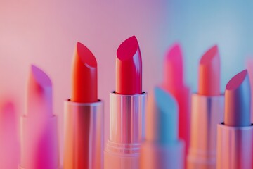 A collection of lipsticks in various colors and shapes