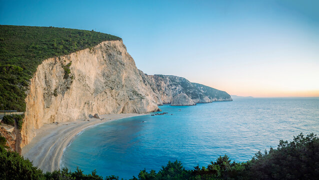 Porto Katsiki Beach, Lefkada, Greece: cliffside beach with turquoise water and lush greenery above