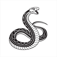 Fototapeta premium garter snake silhouette black Vector