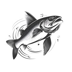 Fototapeta premium Detailed High Resolution Photo Of A Fish Illustration On White Background