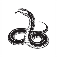 Fototapeta premium garter snake silhouette black Vector