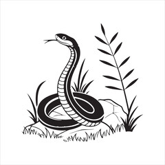 Fototapeta premium garter snake silhouette black Vector